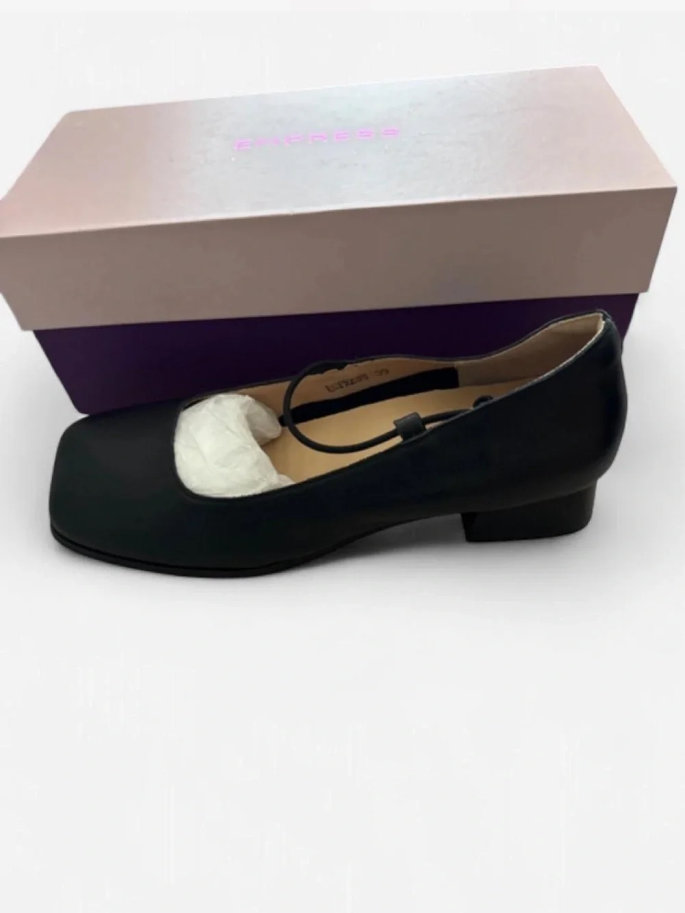 Empress Black Square-Toe Mary Jane Flats -w Extra set of insoles
